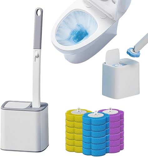 Cepillo de inodoro desechable, nuevo soporte para escobilla de inodoro 2025, cepillo de inodoro compacto montado en la pared para baños modernos,