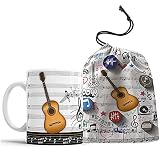 Caneca Musica Violão Personalizado com nome + saquinho