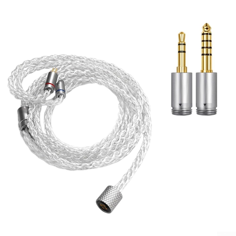 Câble auxiliaire 3 en 1 de type C vers jack 3,5 mm – Isolation du bruit en cuivre argenté pour voiture 1,2 m (2 en 1)
