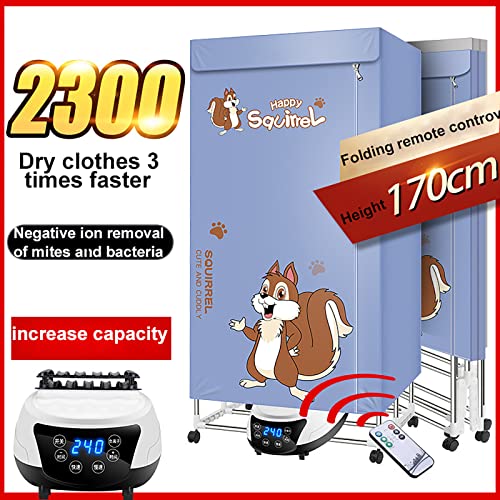 Secador PortáTil, Secador De Roupas De 1500W - 58 Polegadas, Cabide EléTrico DobráVel De 2 Camadas,