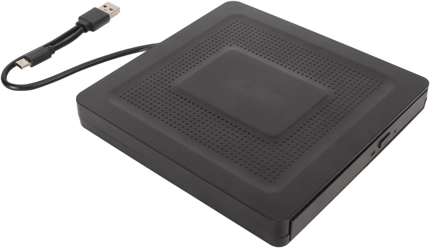 Universal Desktop Optical Drive Type C USB 3.0 External CD DVD Drive for Computers Plug and Play, Dual Interface, Silent Core