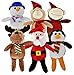 Christmas Stuffed Plush Animals, Santa and Snowman Toys, 6-ct Set by Christmas House