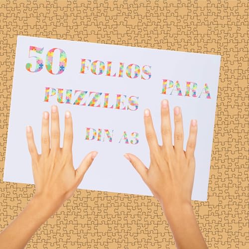 50 Hojas DIN A3 (42 x 30 cm) de Pegamento para Puzzles - Adhesivo en Folio para Rompecabezas - Conservar y Proteger Puzle - Valido para 500, 1500, 2000, 3000, 5000, 9000, 16500 (FBM)