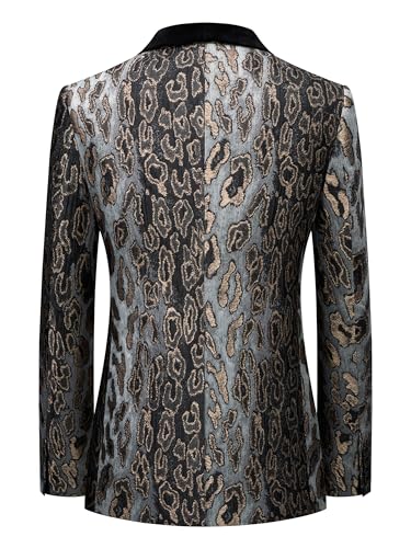 Suits for Men Slim Fit Shawl Velvet Lapel Tuxedo Blazer Printed Pattern Prom Party Event Banquet Business2