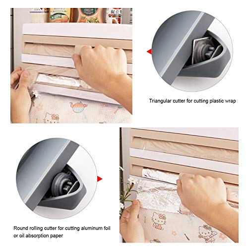 Paper Towel Holder Preservative Film Dispenser for Kitchen(Gray blue), Blue,gray - Image 4