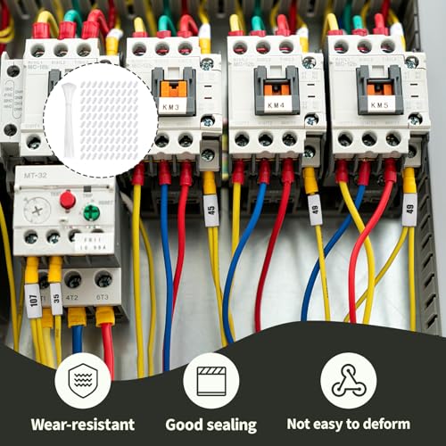 100 Stück Kabelbeschriftung, Transparente Kabeletiketten Set mit Kabelbindern, Wasserdichte Kabelkennzeichnung für Büro, Heim, Maschinenkabel, Organizer und Sortierung, Inklusive 100 Nylon Kabelbinder