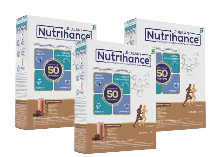 Image of Complete Nutritional Drink In Chocolate Flavour 50 Vital Nutrients | Promotes Heart Health Immunity Building Weight Management Energy Booster (200 Gm) X Pack Of 3, Powder