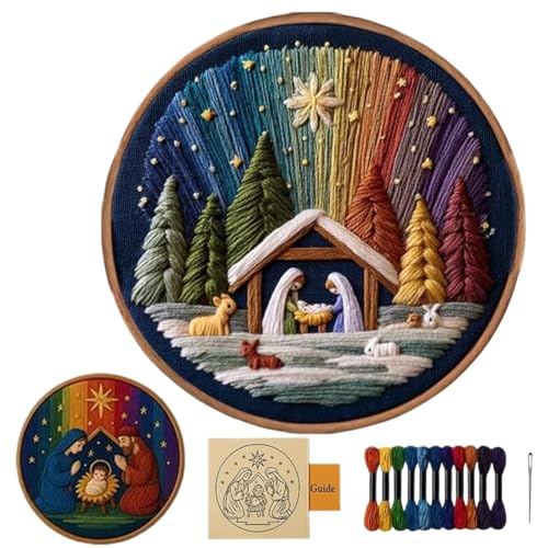 Opiniones de Kits estampados los preferidos por los clientes. 44 Kits de Bordado Navideño para Adultos | Decoraciones Navideñas de Costura,Kit De Bordado Estampado Para Principiantes | Para Mujeres Niñas Decoración Hogar Regalo Cumpleaños