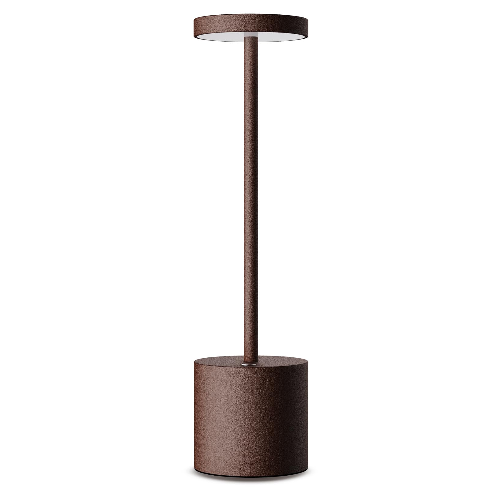 Lámpara de Mesa Inalámbrica, Batería Recargable de 5000 mAh, Lámpara de Mesilla de Noche de Metal, para Salón Dormitorio Oficina Estudio (Corten)