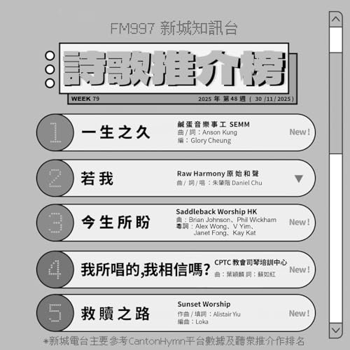 詩歌推介榜 Week 79 2025年 第48週 (30/11/2025)