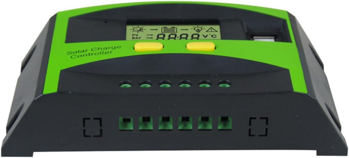 Housoutil 30a 12v 24v Photo voltaic Cost Controller with LCD Twin USB Ports for Photo voltaic Panel Battery Regulator Clever Photovoltaic Energy Administration Appropriate