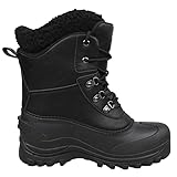 riemot Wasserdicht Schneestiefel Warme Winterstiefel Damen Gefüttert Winterschuhe Winter Rutschfest Stiefel Damen Outdoor Wanderschuhe Trekkingschuhe Winter Boots Damen Schwarz 39 EU