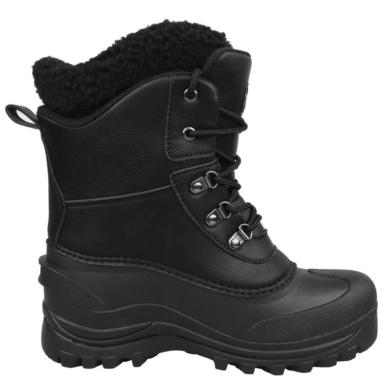 riemot Wasserdicht Schneestiefel Warme Winterstiefel Damen Gefüttert Winterschuhe Winter Rutschfest Stiefel Damen Outdoor Wanderschuhe Trekkingschuhe Winter Boots Damen Schwarz 39 EU