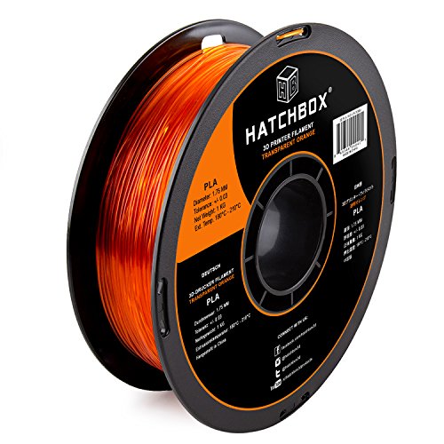 HATCHBOX PLA 3D Printer Filament, Dimensional Accuracy +/- 0.03 mm, 1 kg Spool, 1.75 mm, Transparent Green