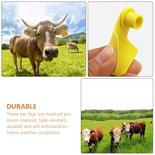PAREKS 100 etiquetas de orelha de gado em branco para identificação de animais para ovelhas, porcos,