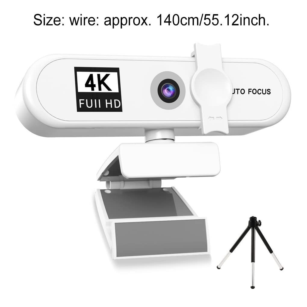 Lot de 5 webcams d'ordinateur à mise au point automatique HD USB en ligne réglable avec microphone filaire de rechange pour webcam externe Blanc 4K
