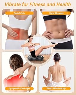 Signstek Vibration Plate Exercise Machine, Vibration Plate 119 Adjustable Speed for Lymphatic Drainage, Vibration Platform with LED Screen for Weight Loss, 330 Lbs Capacity