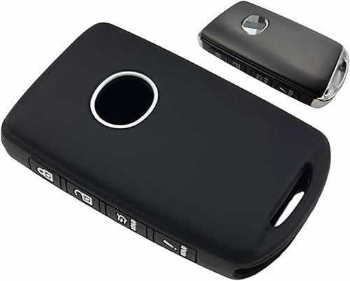 Miniatura 3 de Funda de goma de silicona para llavero compatible con Mazda 3 6 CX-30 CX-5 CX-9 CX-50 WAZSKE11D01 662F-SKE11D010 (negro rosa)