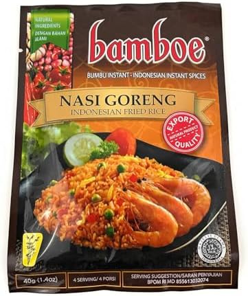 bamboe - NASI GORENG - INDONESIAN FRIED RICE - 6 x 1.4 OZ / 40 g / Product of Indonesia