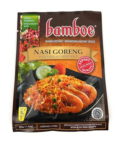 bamboe - NASI GORENG - INDONESIAN FRIED RICE - 6 x 1.4 OZ / 40 g / Product of Indonesia