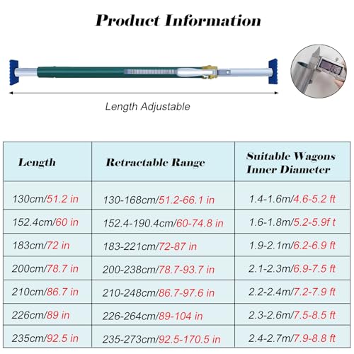 Barre de chargement robuste télescopique verte de 4 6 7 pi avec pad antidérapant - 2