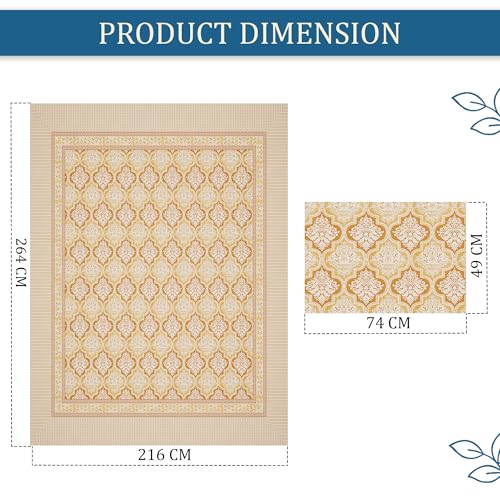 Image of Kuber Industries Cotton 160 TC Double Bedsheet With 2 Pillow Covers | Machine Washable Soft Bedsheet For Living Room, Home & Hotels | Flower Heritage - Brown
