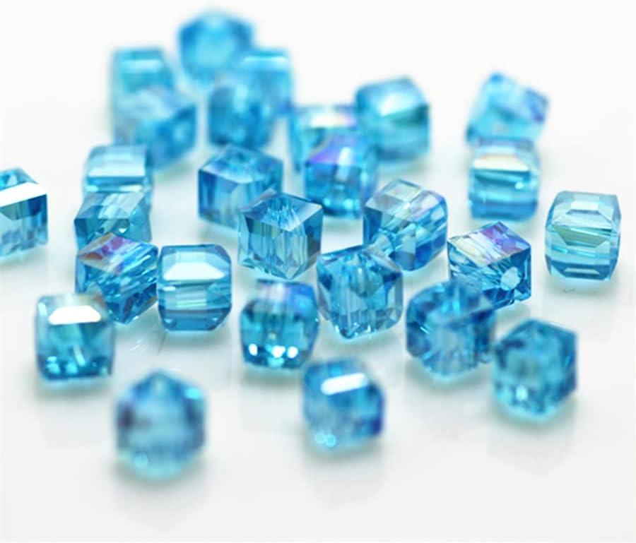 Miniatura 9 de 480 cuentas de cristal en forma cuadrada facetadas de 0.157 pulgadas para hacer joyas, cuentas espaciadoras de cristal surtidas para pulseras,