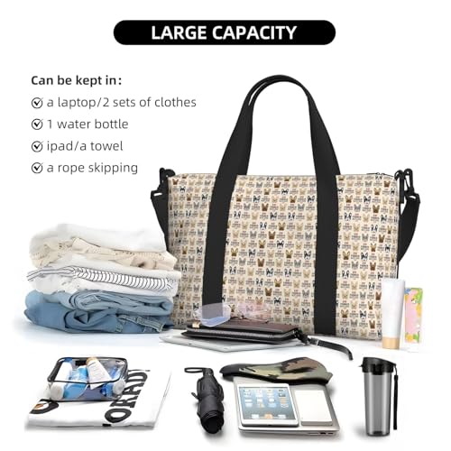 Sac de voyage polyvalent et imperméable à imprimé canin
