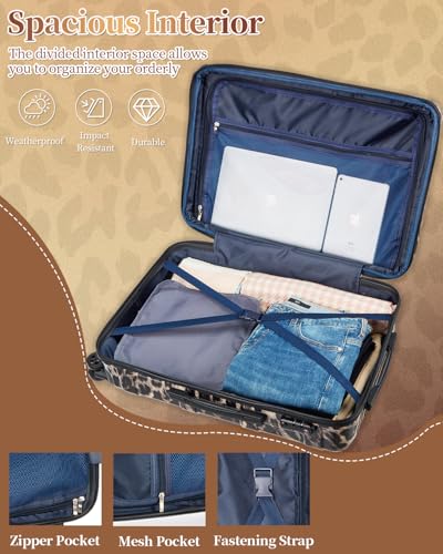 Image of Checked Luggage 24 Inch With Spinner Wheels, Hardside Suitcase with TSA Lock, Expandable Checked Suitcase for Women