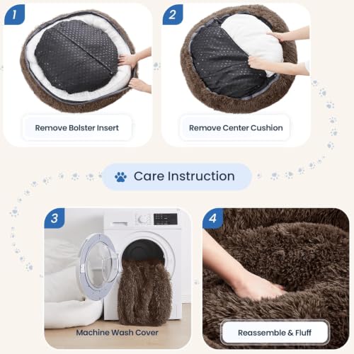 Image of JOLLYVOGUE Washable Dog Beds Large Sized Dog, 36 Inch Donut Large Dog Bed
