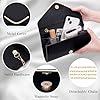 Larcenciel Clutch Schwarz, Leder Handtaschen mit Abnehmbarer Kette, Elegant Envelope Abendtasche, Mode Crossbody Umschlag Tasche, Umhängetasche Damen für Hochzeit Party Prom Date Bankett, 22x12x5CM #3