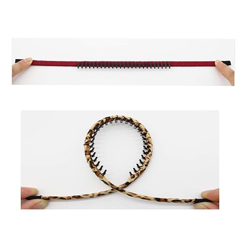 Miniatura 9 de JOBAND Diademas bohemias para mujer, bandas antideslizantes para el cabello, peine de dientes, accesorios para el cabello, aro de resina (4 piezas)
