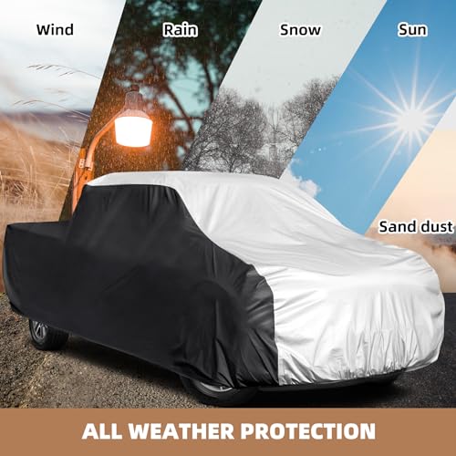 Image of Truck Covers Waterproof All Weather Heavy Duty, 6 Layers Pickup, Indoor /Outdoor Full Cover, Sun Rain Snow UV Protection Fit Length (211 inch to 229 inch)