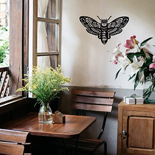 NBEADS Moth Shape Metal Wall Art Decor, Black Wall Hanging Decor Silhouette Wall Art for Bedroom Living Room Bathroom Kitchen Office Garden Hotel Wall Christmas Festival Decoration, 17.6x30x0.1cm by NBEADS - Image 3