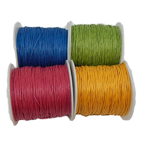 Rockin Beads Brand, 1mm Waxed Cotton Jewelry Macrame Craft Cord 300 Yards Wolven Round
