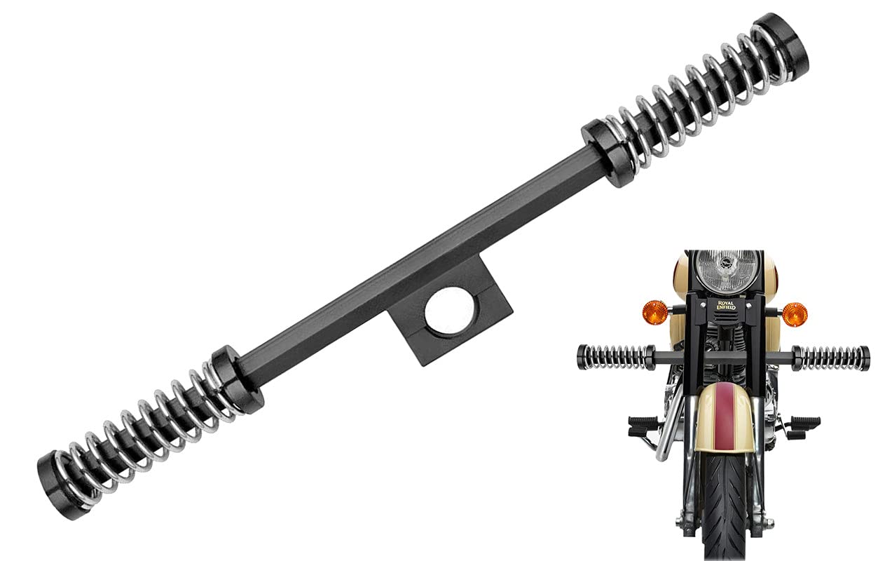 Bike Leg Guard Saftey Single Leg Crash Bar Chrome Spring Round Rod Black for Royal Enfield Bullet Thunder Bird 350-image-42