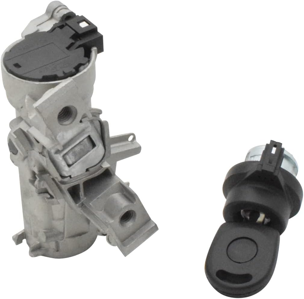 Ignition Starter Switch Cylinder Kit with Key Compatible with 2003-2013 Volkswagen VW Golf Jetta MK5 Audi A3 TT R8, Replaces 1K0905851B 1K0905865 5Q0905865A
