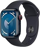 Apple Watch Series 9 (GPS, 45MM) Midnight Aluminum Case Black Sport Band (Renewed Premium)