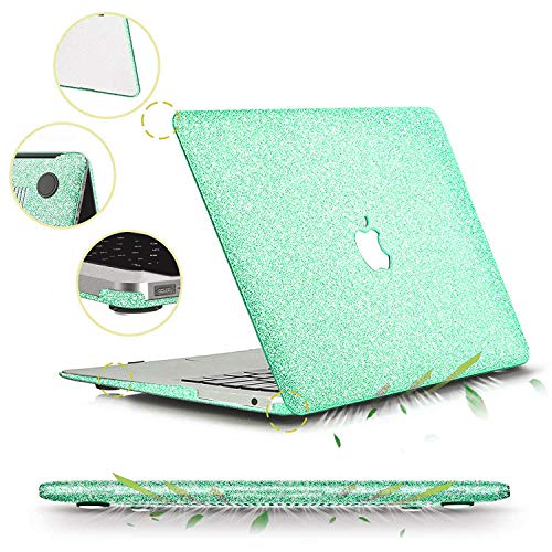 Anban MacBook Air 13 Inch Case 2020 2019 2018 Release A2337 M1 A2179 A1932, Glitter Bling Smooth Protective Laptop Shell Cover with Keyboard Cover Compatible with MacBook Air 13 with Retina & Touch ID