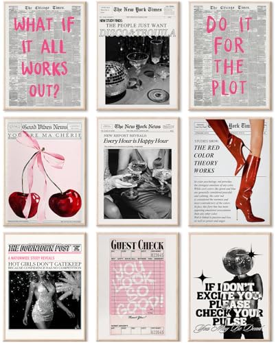 Affiche boule disco rose KBKBART esprit rétro pour studio photo