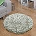 Paco Home Tapis Fausse Fourrure Coussin Coeur Rond Différentes Formes, Gris, Dimension:45 cm Rond