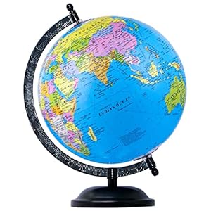 zest 4 toyz Globe Educational 10 Inches Height Metal Black Base Globe Home Decor World Globe Office Decor Gift Item Show Piece
