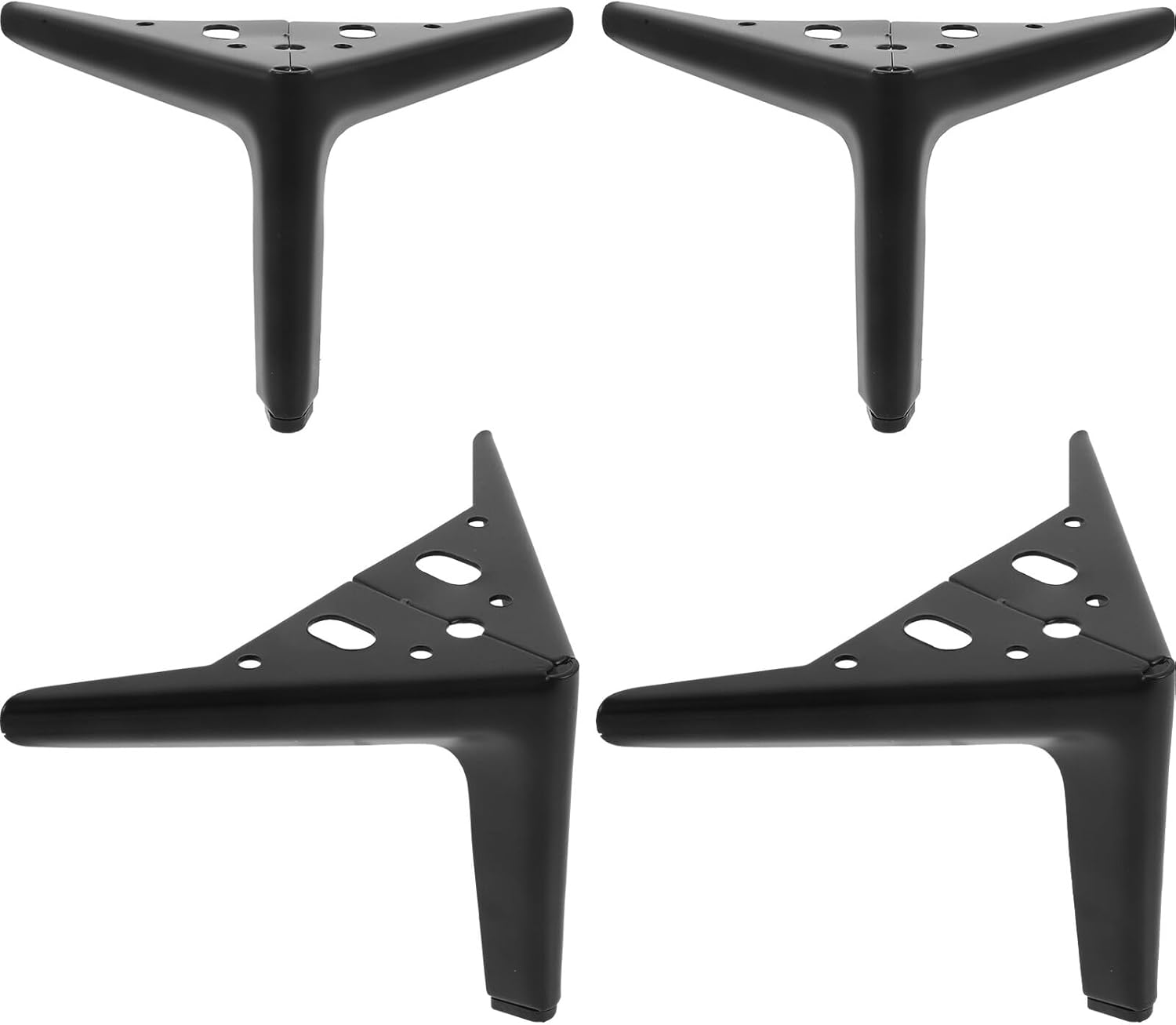 Homoyoyo 4pcs Metal Furniture Legs for Sofa Dresser Table Cabinet, 12cm Matte Black Replacement Support Feet for Couch Bed, Heavy Duty Furniture Legs Set