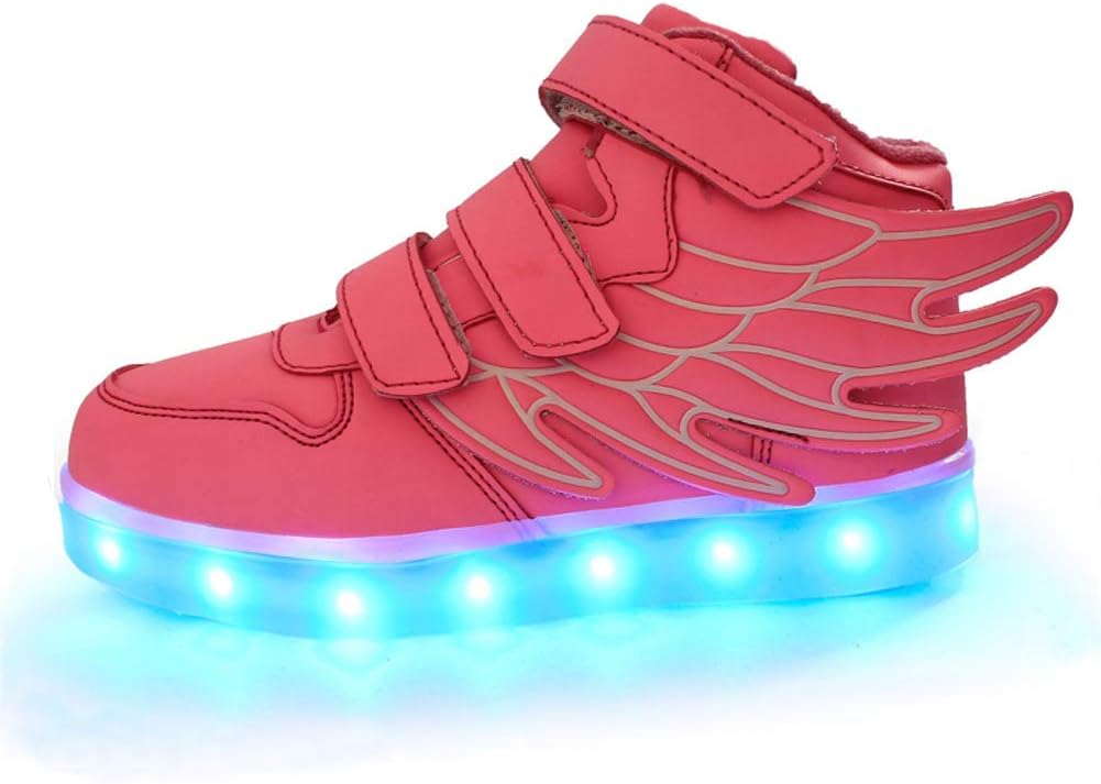 ANEMEL Wings Children's 7 Colors LED Shoes Flashing Rechargeable Sneakers Dance Shoes for Kids Toddler