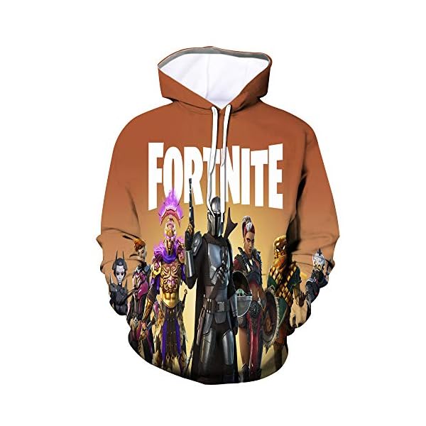 Drawstring Youth 3D Games Hoodies Graphic Hooded Sweatshirt Printed Pullover with Pocket (Goffee,M) Coffee1