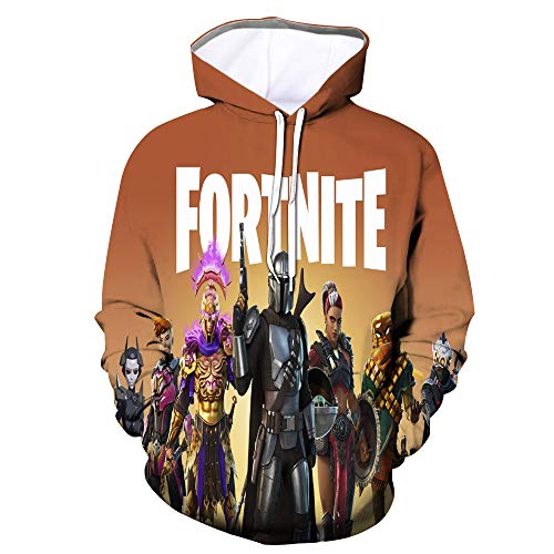Drawstring Youth 3D Games Hoodies Graphic Hooded Sweatshirt Printed Pullover with Pocket (Goffee,M) Coffee1
