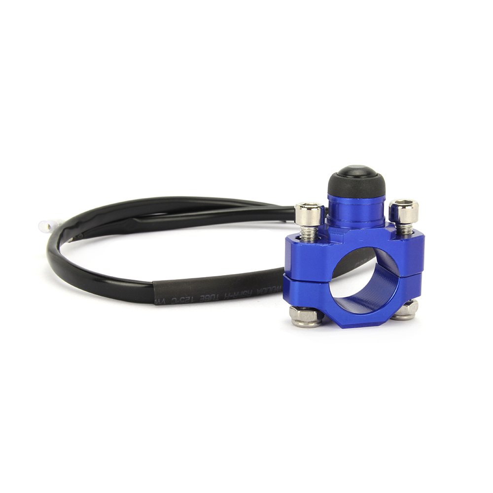 Dirt Bike Kill Switch Motorcycle Engine Stop Start Button Universal CNC Blue - with Mounting Backplate|for Dirt Pit Mini Bike ATV MX Motocross Scooter Quad|Stable Operation|Strudy Build