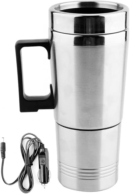 EUNEWR 300ml Electric Car Travel Kettle 12v Fast Boiler for Tea Coffee Water Stainless Steel Kettle Auto Shut Off Car Water Heater Bottle