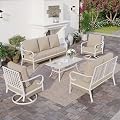SUNSHINE VALLEY, 6 PCS Metal Patio Conversation Set