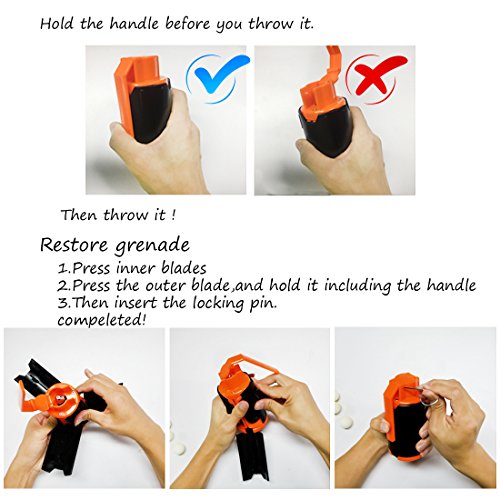 FenglinTech Tactical Plastic Grenades Toy, 2PCS Foam Bullet Ball Grenade for CS Battle Game - Thumbnail 7